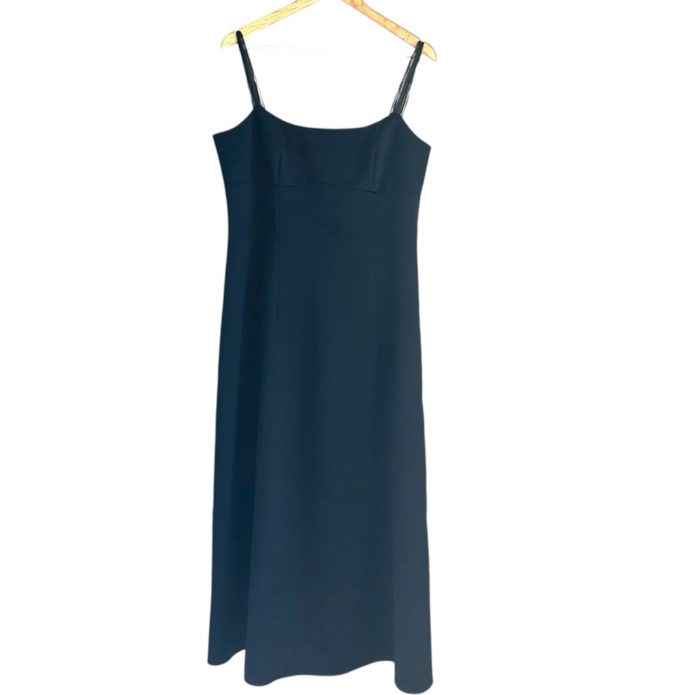 Vintage Long Dark Navy Formal Gown Dress Empire Waist A-Line Size 12